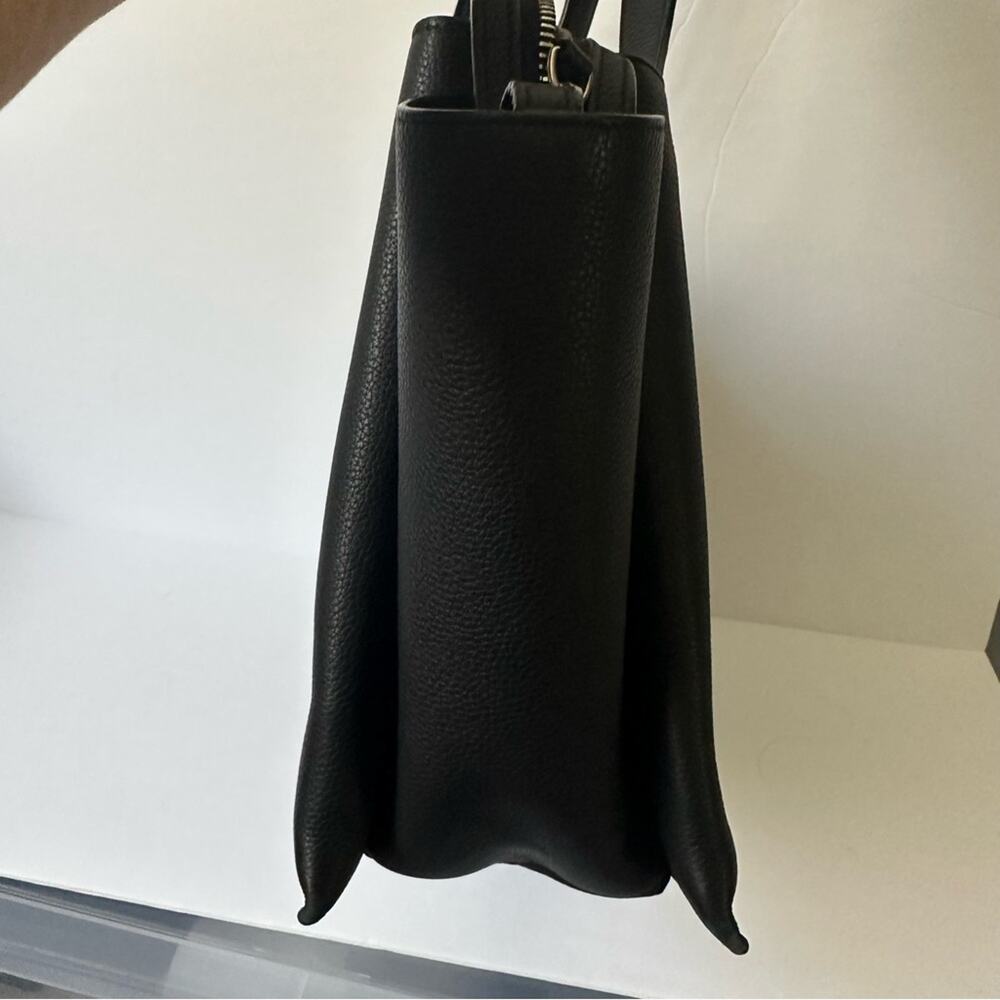 Celine Phoebe Philo Med Tri-Fold Black Shoulder Bag Grained Leather Authentic - Picture 12 of 16